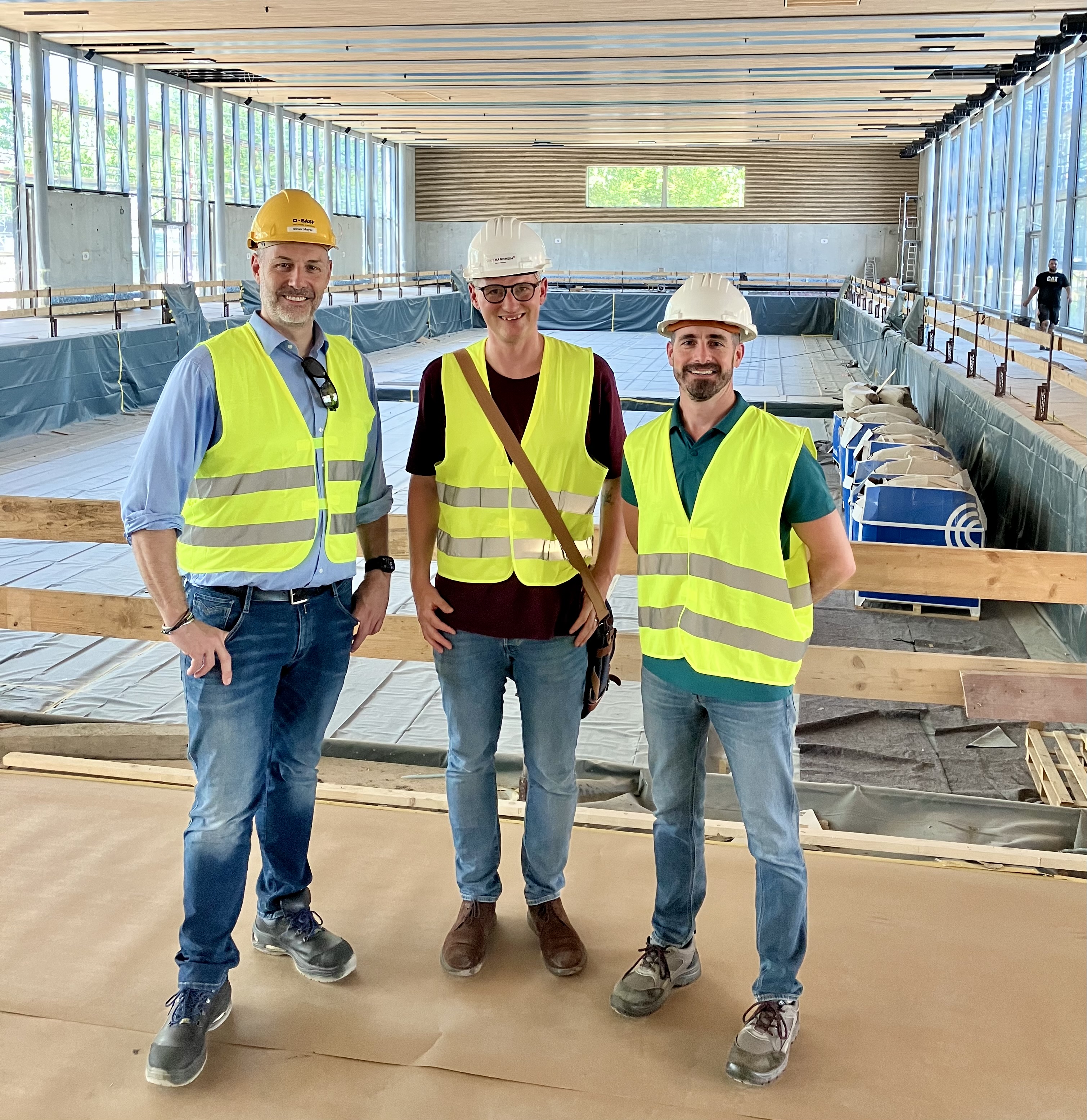 Besichtigung der Baustelle des neuen Kombibades Herzogenried